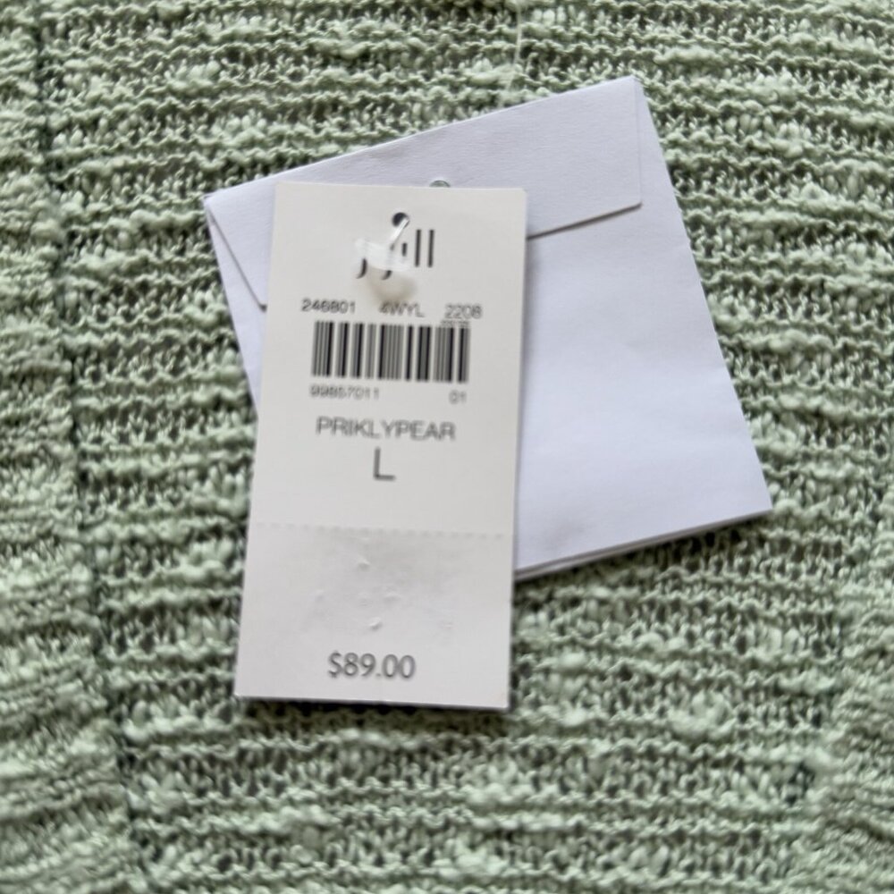 J. Jill Size Large Textured Prickly Pear Green Cardigan Sweater Button Front NEW - Picture 5 of 12
